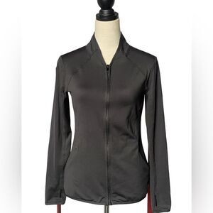 Layer 8 Black Full Zip Fleece Lined Lightweight Athletic Jacket (Size: Small)
